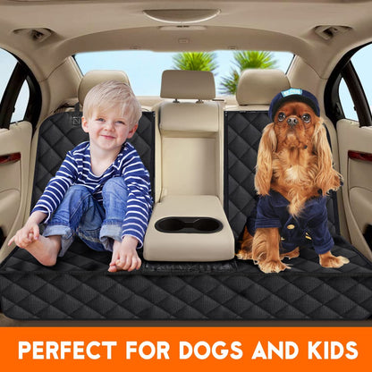 Dog Car Seat Cover, Back Seat Cover for Dogs Pet Car Seat Protector Waterproof Bench Car Seat Cover, Non-Slip Reat Seat Cover Fits Middle Armrest for Most Cars Trucks Suvs - Black Í