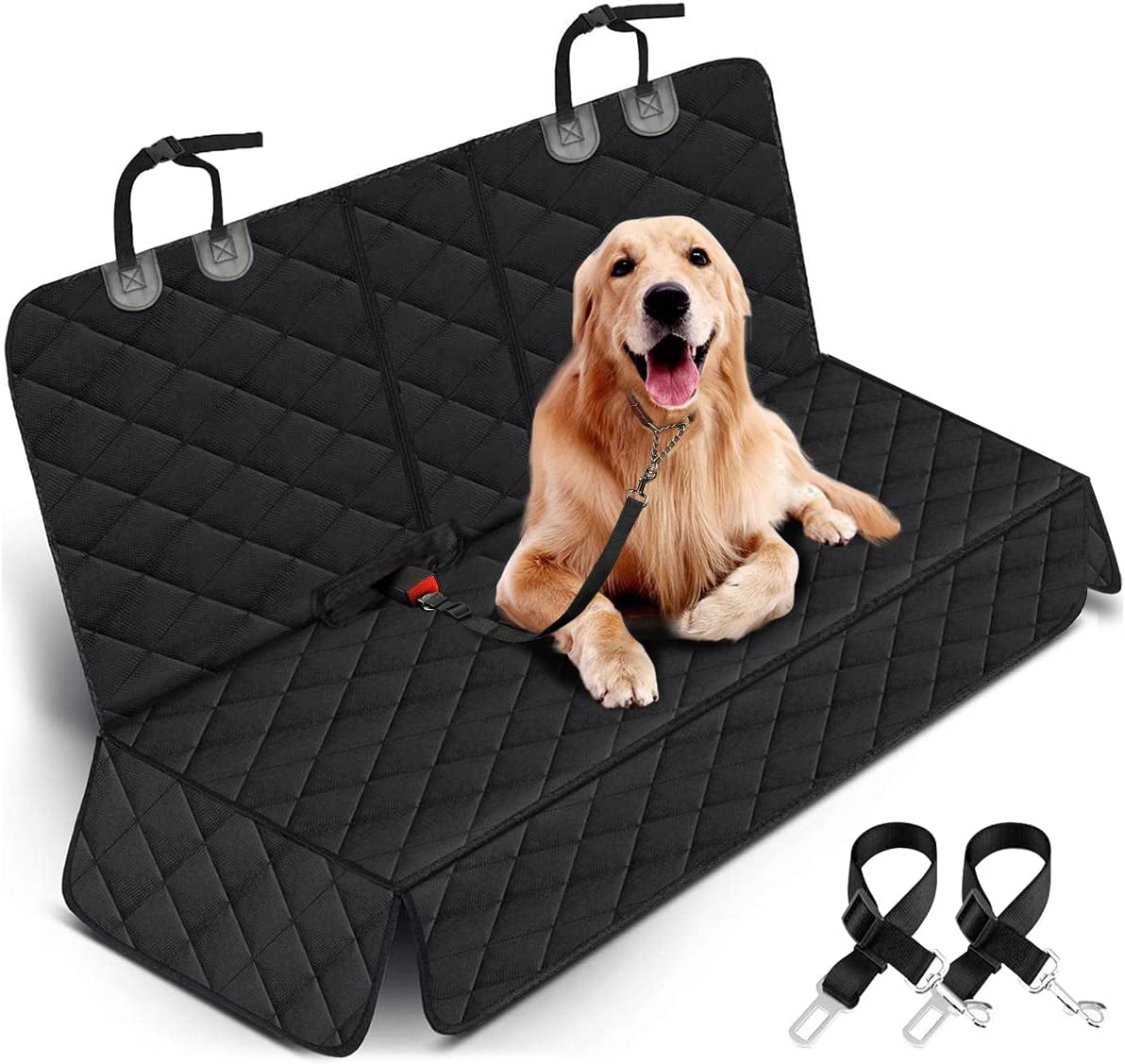 Dog Car Seat Cover, Back Seat Cover for Dogs Pet Car Seat Protector Waterproof Bench Car Seat Cover, Non-Slip Reat Seat Cover Fits Middle Armrest for Most Cars Trucks Suvs - Black Í